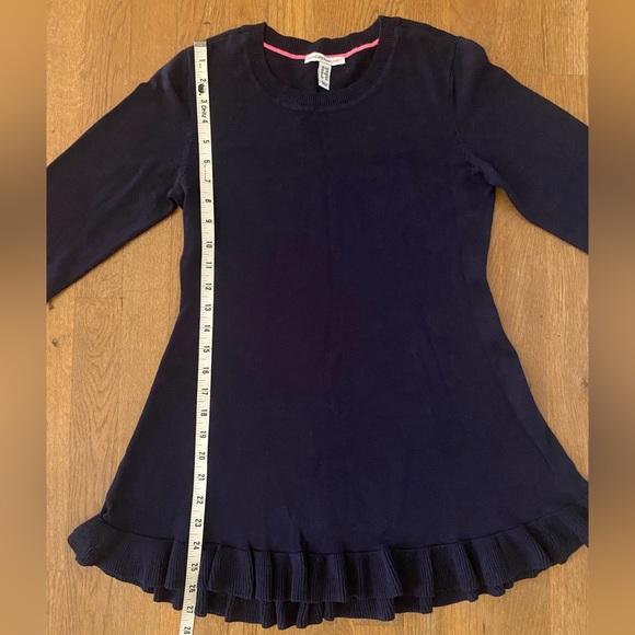 Isaac Mizrahi Navy Blue Ruffle Sleeve/Hem Lightweight Sweater, Size XXS - Picture 5 of 7